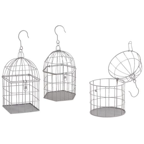 Mini cage en métal gris-ACA1150