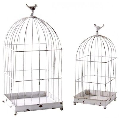 Cages in aged white lacquered metal-ACA123S