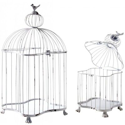 White lacquered metal cages-ACA124S