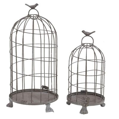 Bleached Gray Metal Cages-ACA127S