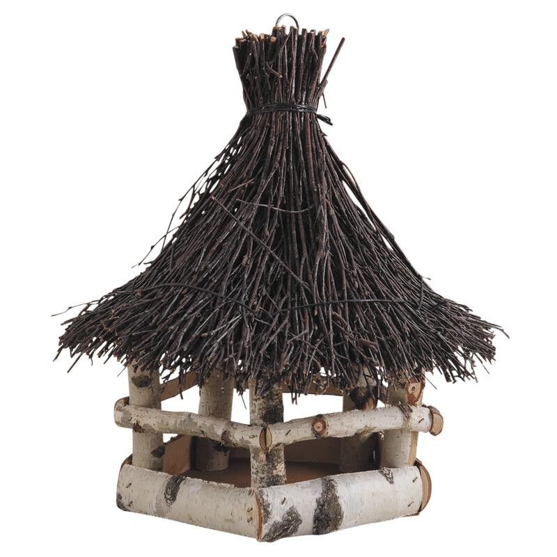 Comedero para pájaros en madera y ramas-AMA1270