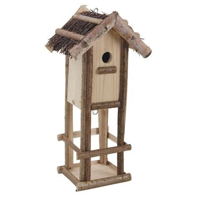 Wooden birdhouse with feeder-AMA1760