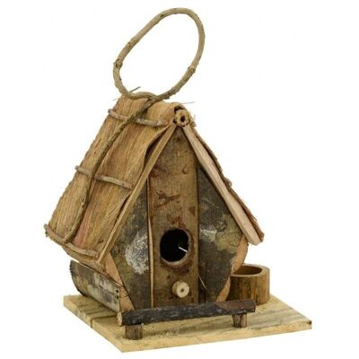 Vogelhaus aus Holz mit Futterhäuschen-AMA1830