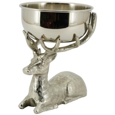 Aluminum deer statue with bowl-CAN1590
