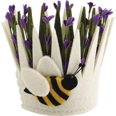 Felt basket with flower motif-CCF1600