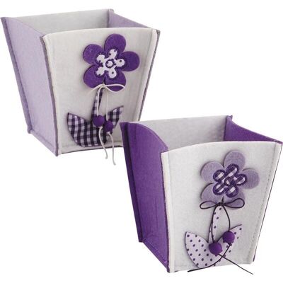 Felt basket with flower pattern-CCF1620