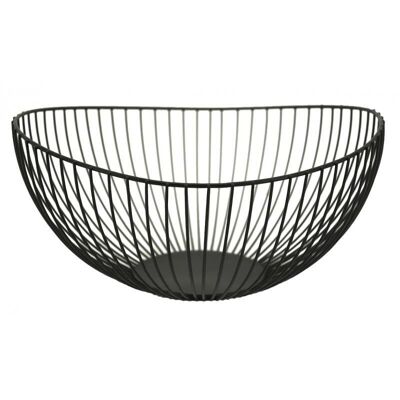 Cesta abovedada en metal negro-CCO1150