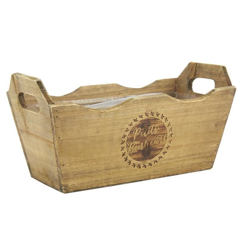 Stained wood basket-CCO2190P