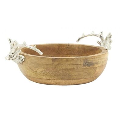 Mango wood basket Cerfs-CCO2290