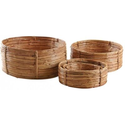 Rattan and brass baskets-CCO376S