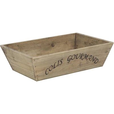 Stained wooden basket Colis gourmand-CCO5420