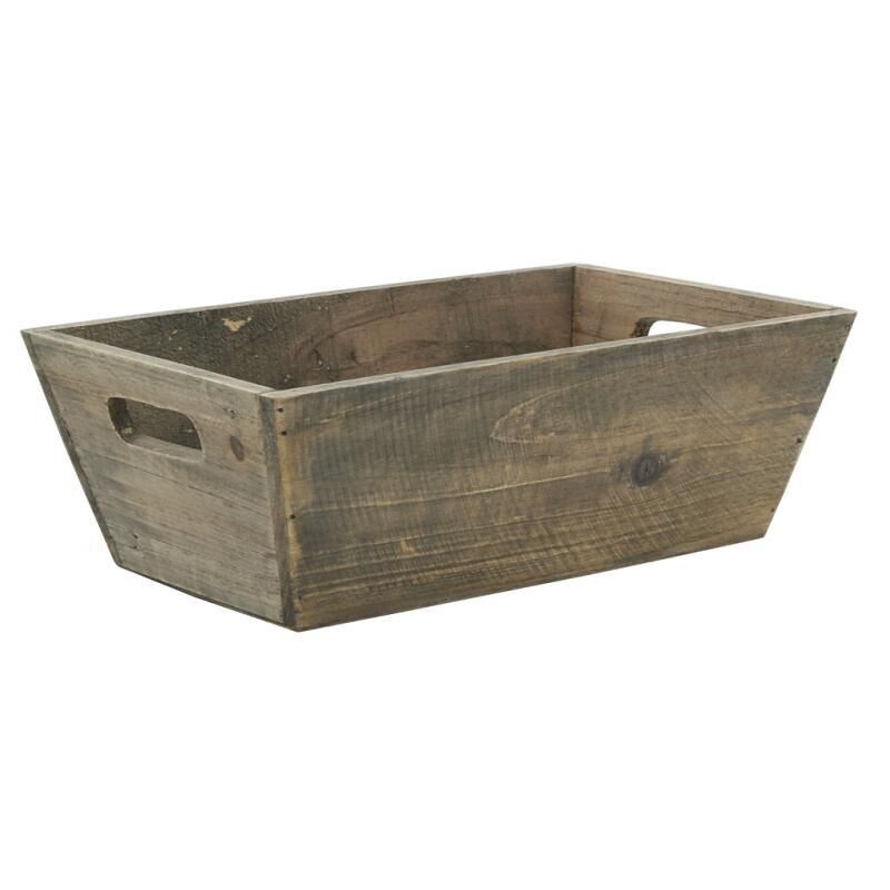 Stained wooden basket-CCO6490