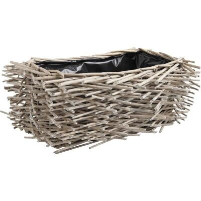 Gray wicker basket-CCO6530P