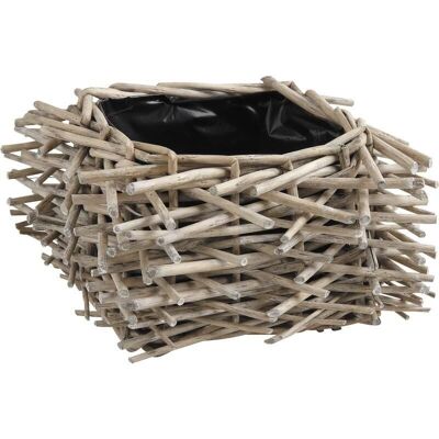 Gray wicker basket-CCO6540P