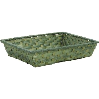 Green tinted bamboo basket-CCO7650