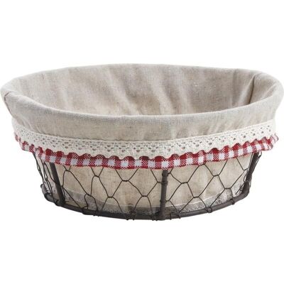 Round basket in aged mesh-CCO7851J