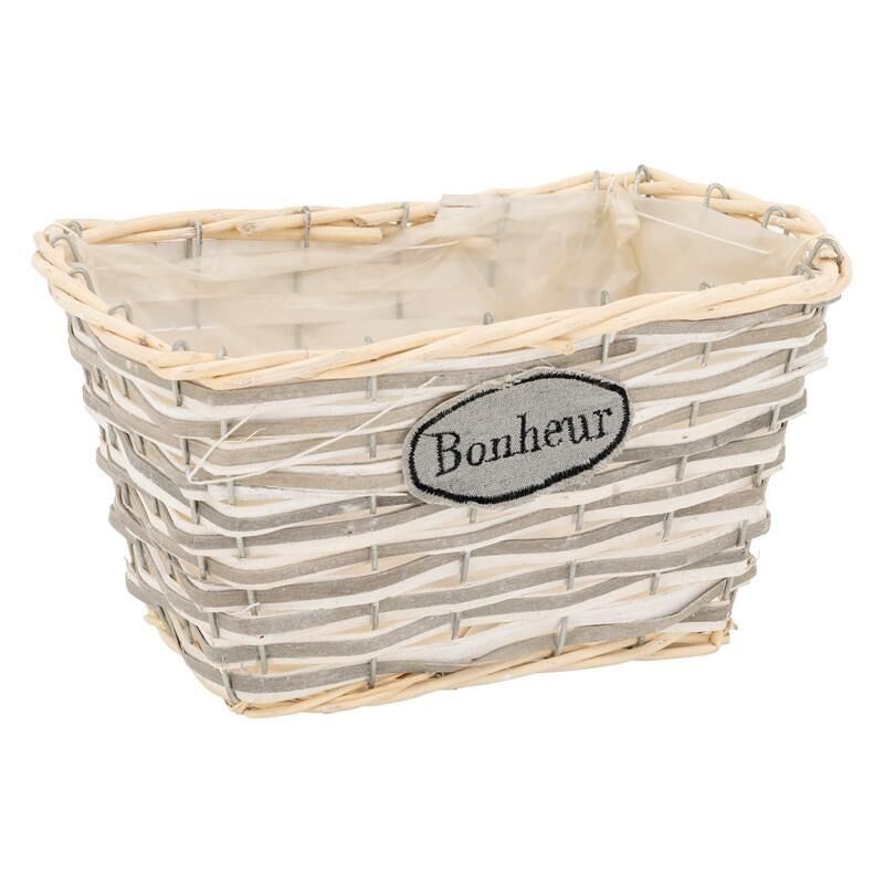 Cesto in vimini grigio e legno tinto - Plaisir-CCO8142P