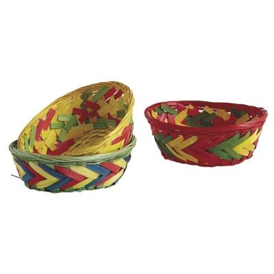 Multicolor bamboo oval basket-CCO8260