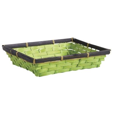 Corbeille rectangulaire en bambou vert-CCO8310