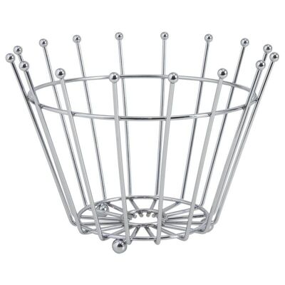 Chrome metal round fruit basket-CCO8410