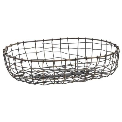 Oval basket in antique copper metal-CCO8470