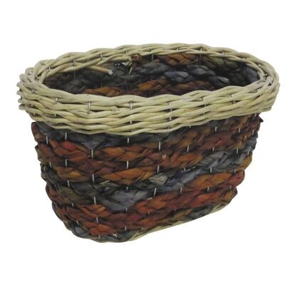 Oval basket in corn and wicker-CCO8510P