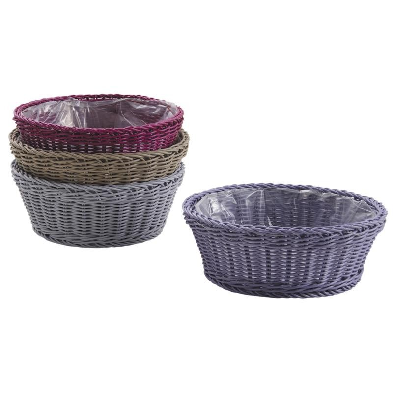 Synthetic rattan round basket-CCO8562P