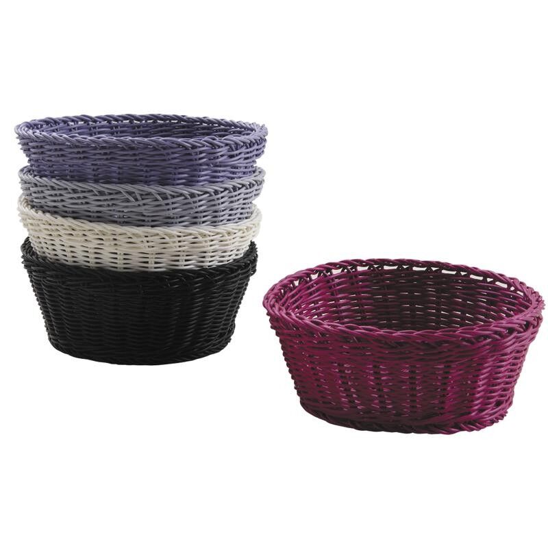 Round synthetic rattan basket-CCO8760