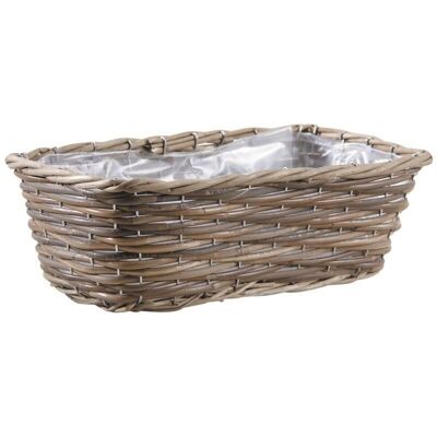Rectangular basket in gray poelet-CCO9000P