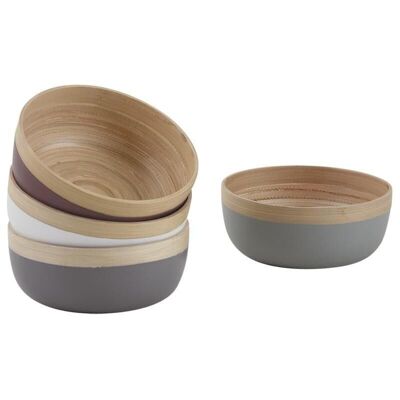Round basket in natural and lacquered bamboo-CCO9030