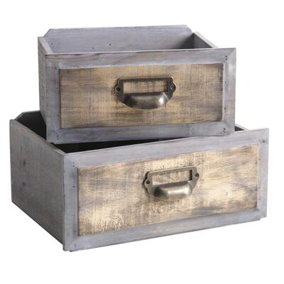 Stained wood drawer baskets-CCO911SP