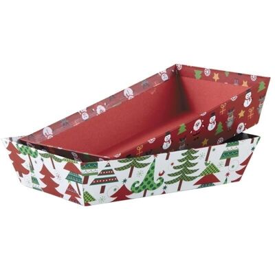Rectangular cardboard Christmas basket-CCO9260