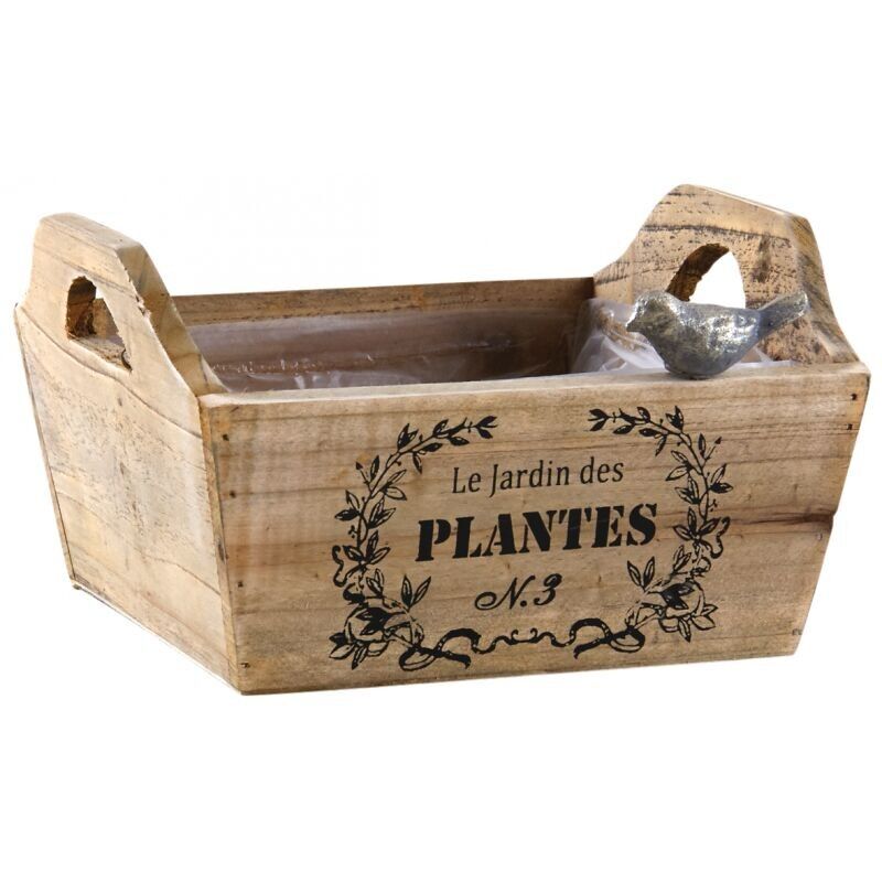Stained wood basket-CCO9490P