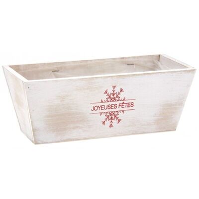 Rectangular basket in lacquered wood Happy Holidays-CCO9871P