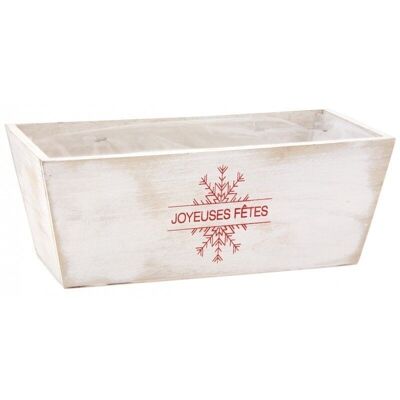 Rectangular basket in lacquered wood Happy Holidays-CCO9872P