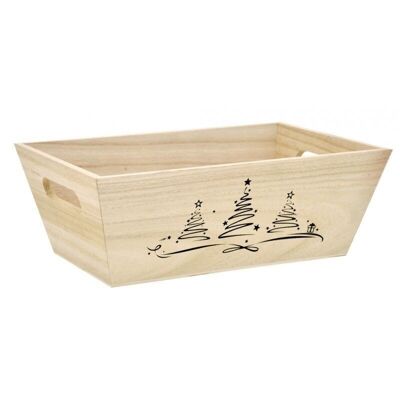 Pine basket with festive motif-CCO9890