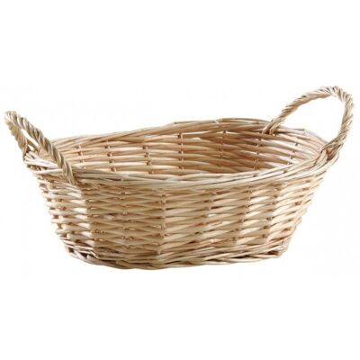 White wicker basket-CDA1171
