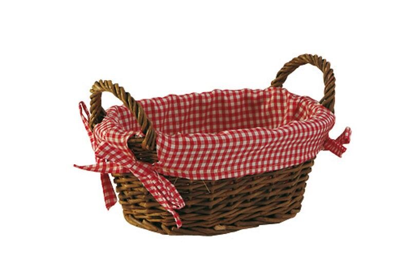 Weidenkorb mit Gingham-Futter-CDA3310C