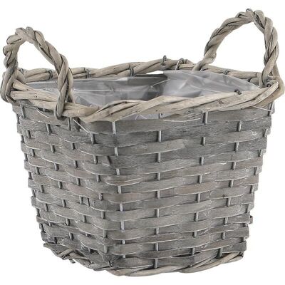 Gray wooden basket-CDA4691P