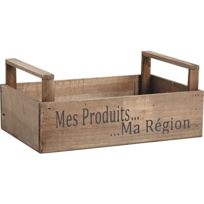 Stained wooden basket + text-CDA4870