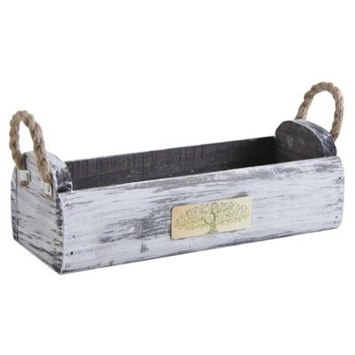 Basket in wood and rope-CDA5730P