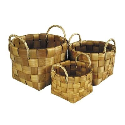Natural wood storage baskets-CDA577S
