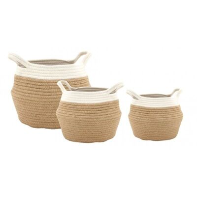 Baskets in cotton rope and jute-CDA597S