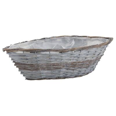 Boat basket in raw and split wicker stained-CFL1640P