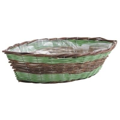Boat basket in raw wicker and synthetic rattan-CFL1670P