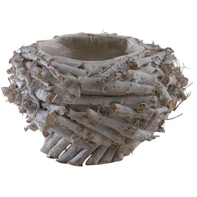 round basket in recycled wood-CFL1750P