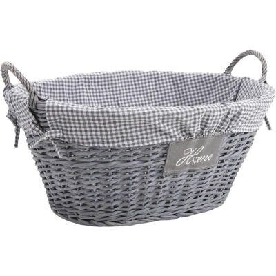 Gray split wicker laundry basket - CLI1800C