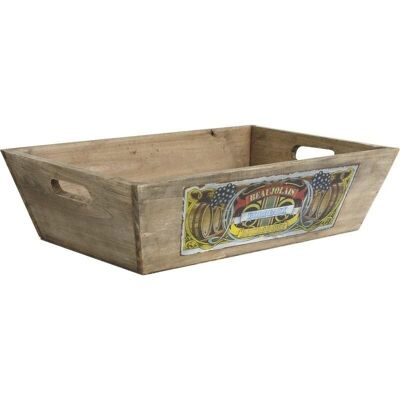 Stained wooden basket-CMA3102