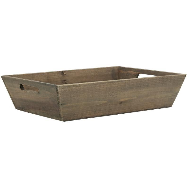 Stained wooden basket-CMA3102