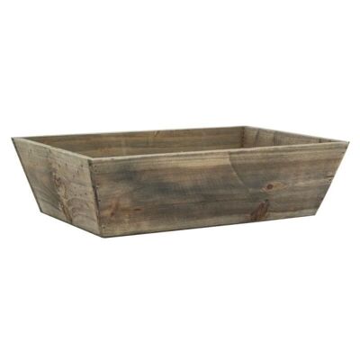 Stained wood basket-CMA3110